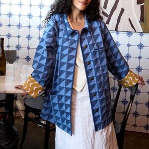 Block Shop Textiles LA Canyon Jacket in Lapis Check